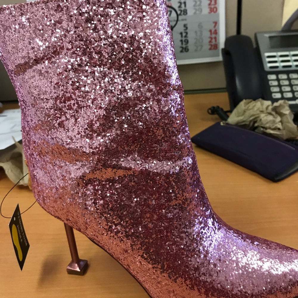 Pink sequin boots